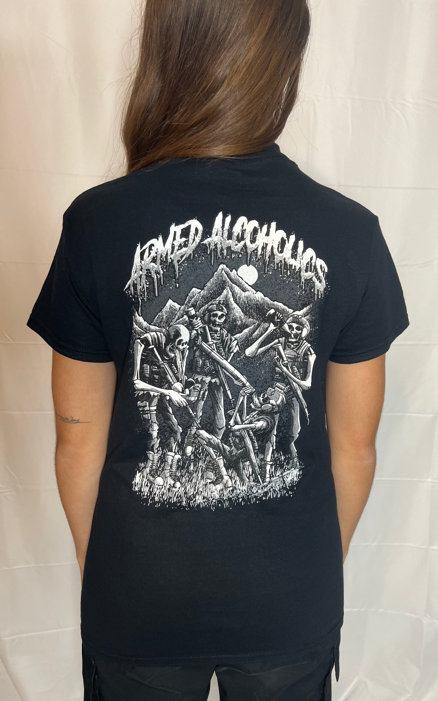 AA- ARMED ALCOHOLICS- Black T-shirt