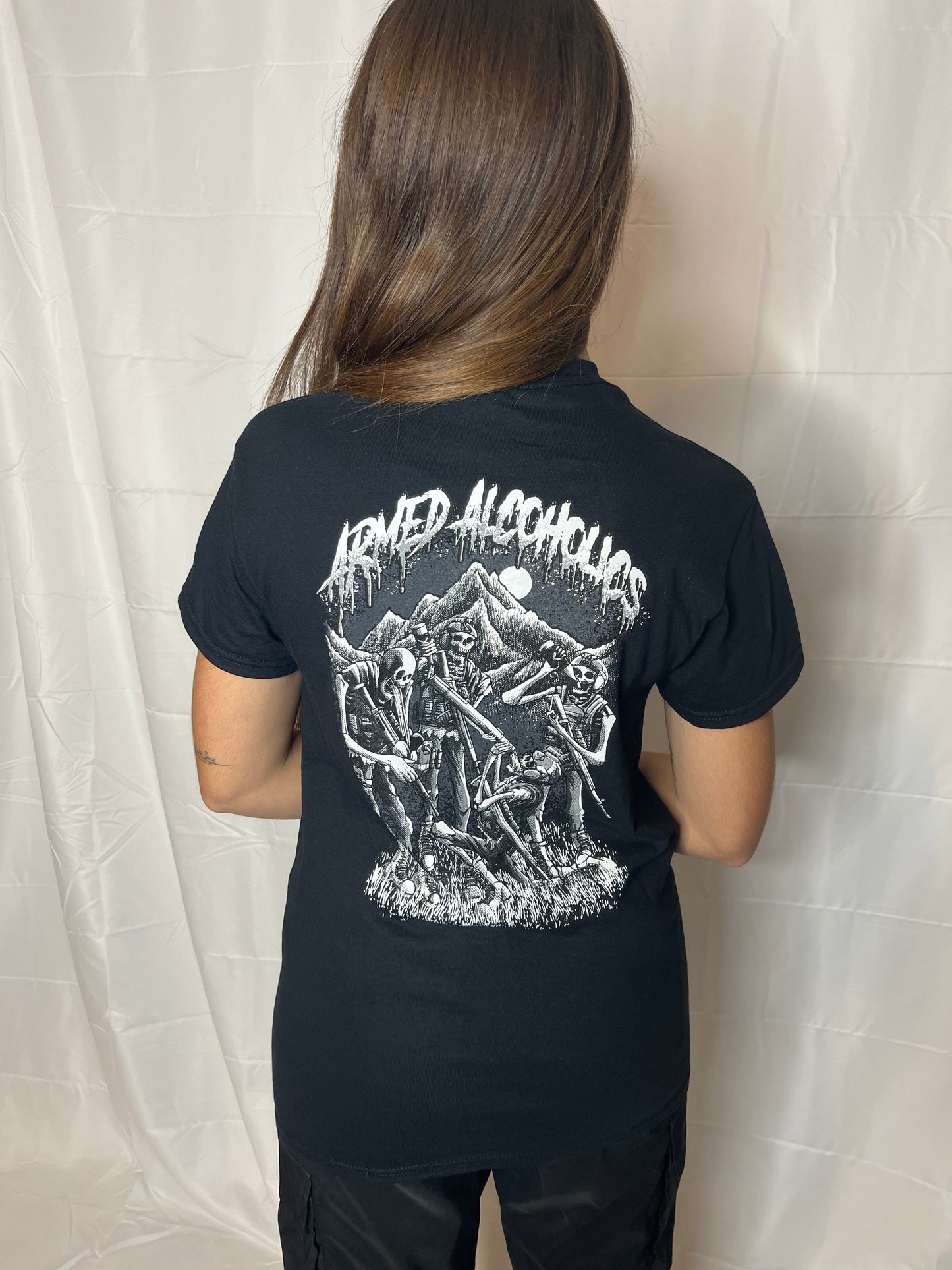 AA- ARMED ALCOHOLICS- Black T-shirt