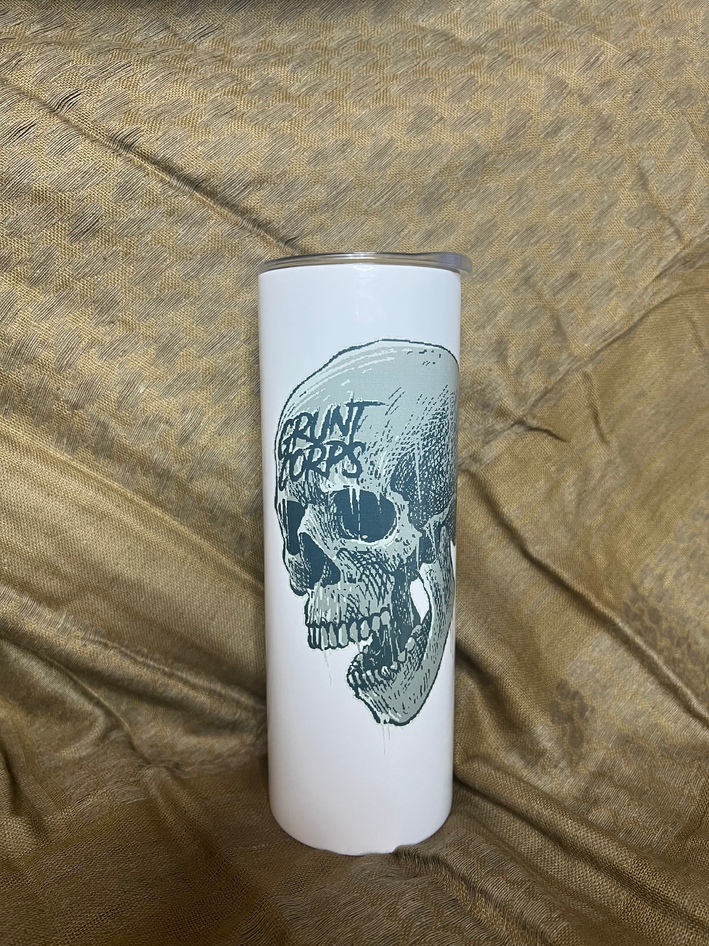 Grunt Corps- Insulated Coffee Mug- White/Logo