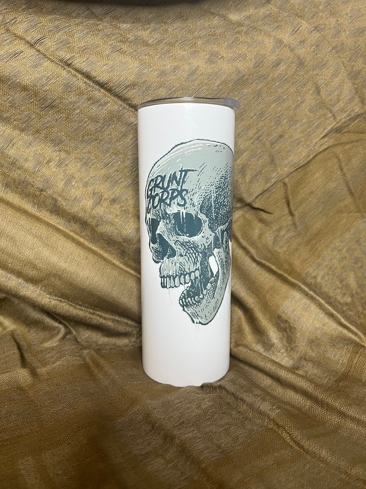 Grunt Corps- Insulated Coffee Mug- White/Logo