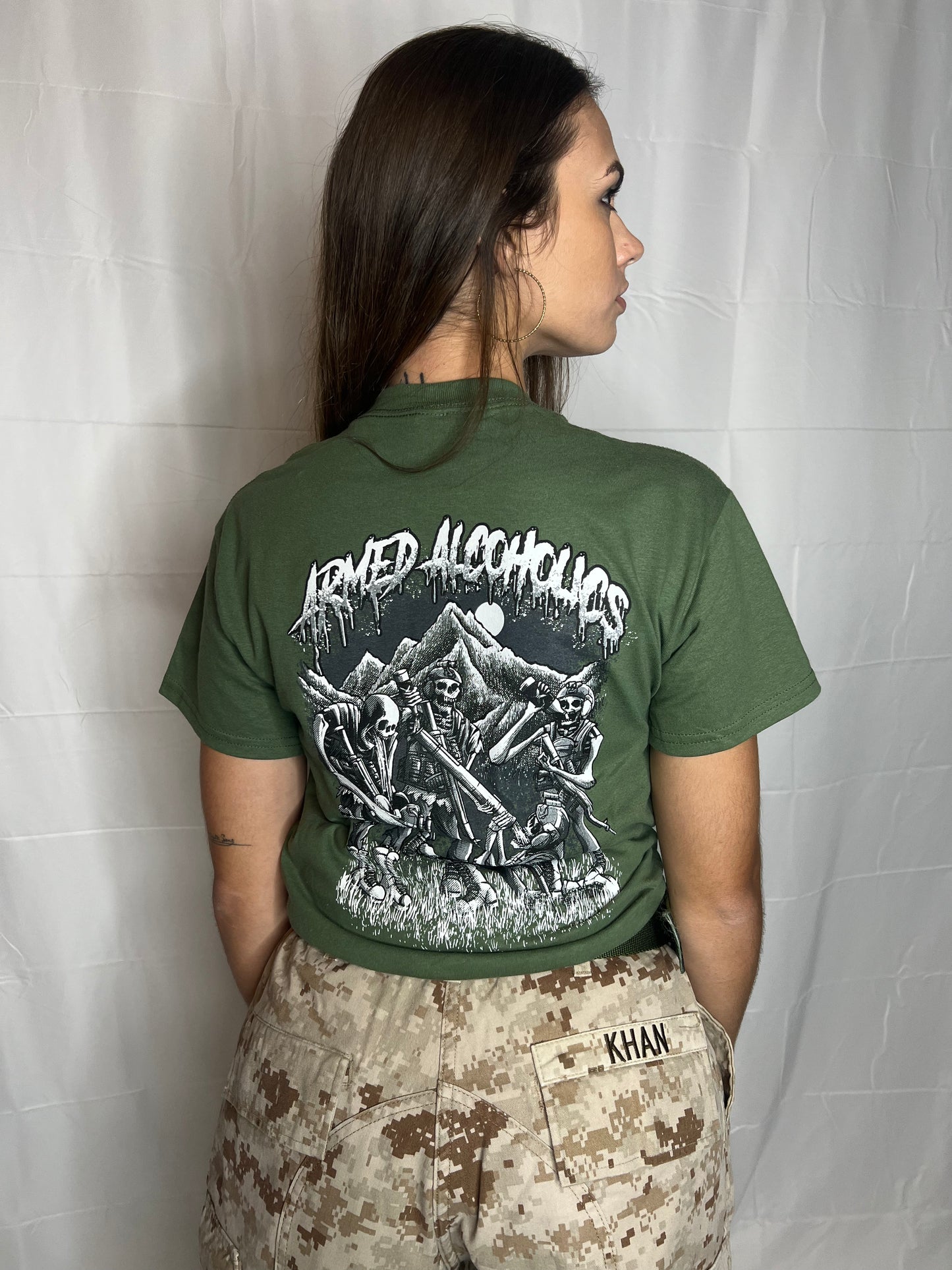 AA-ARMED ALCOHOLICS Green T-shirt